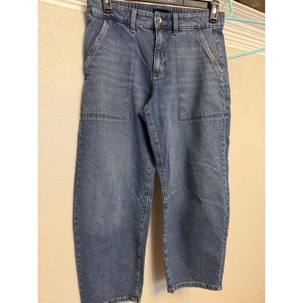 Sanctuary size Large barrel leg dark blue denim jeans